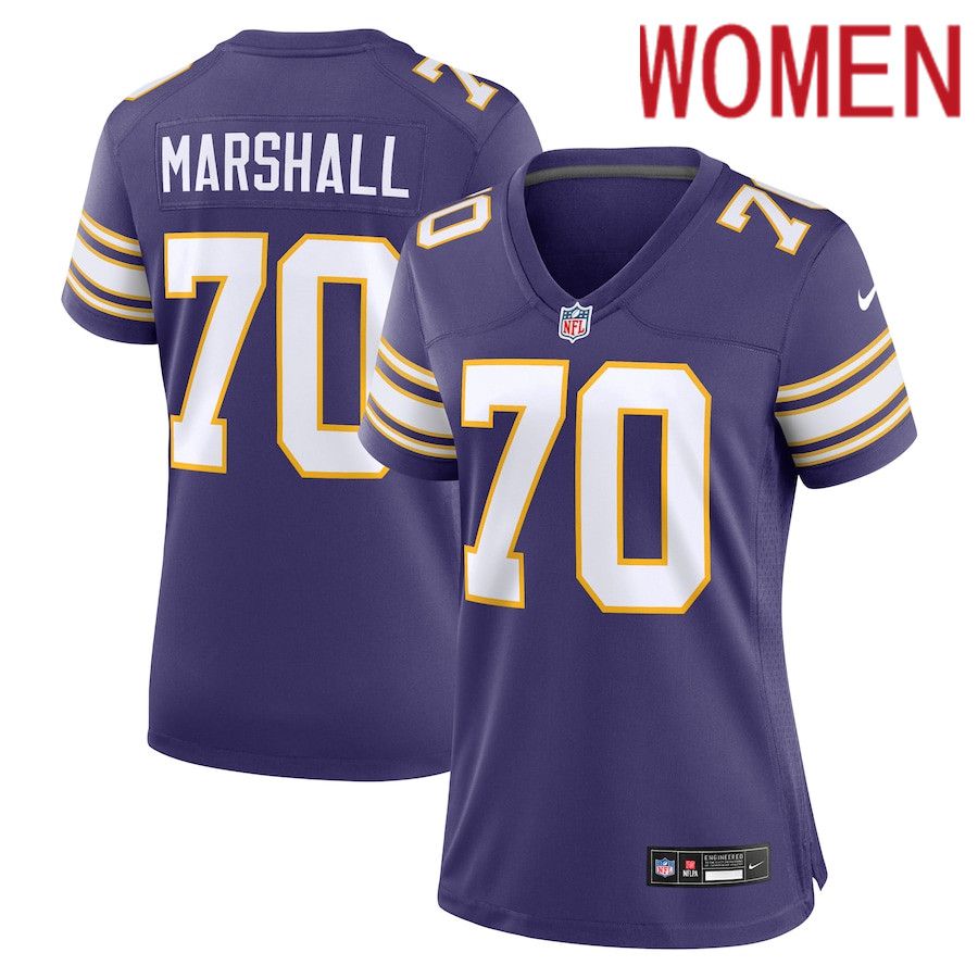 Women Minnesota Vikings 70 Jim Marshall Nike Purple Classic Retired Player NFL Jersey